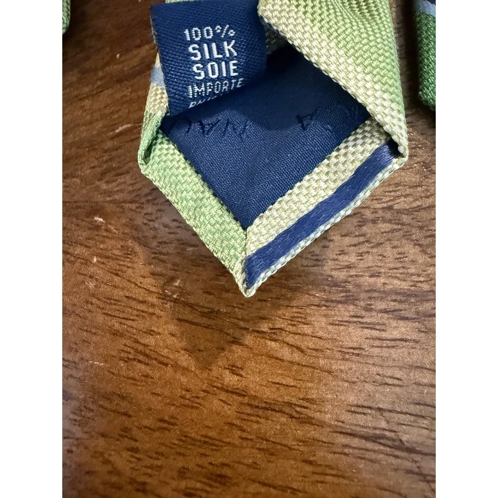 Set of TWO Nautica Light‎ and Dark Green Blue Diagonal Stripe Mens Ties